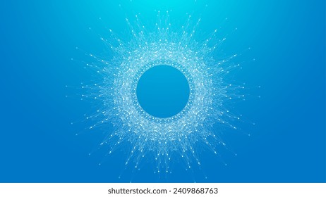 Quantum Computing Idea Design Element Concept. Deep Learning Artificial Intelligence. Generative AI. Big Data Algorithms Visualization For Business, Science Presentations, Posters, Covers.