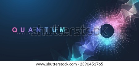 Quantum Computing Idea Design Element Concept. Deep Learning Artificial Intelligence. Generative AI. Big Data Algorithms Visualization For Business, Science Presentations, Posters, Covers