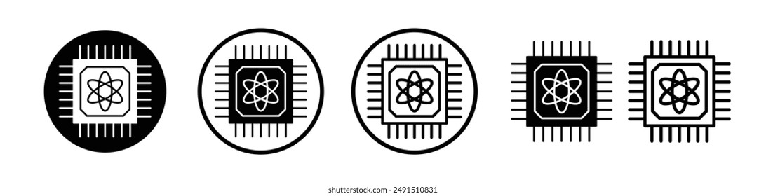 Quantum computing line icon collection