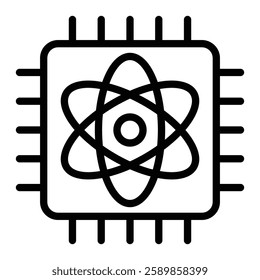 Quantum Computing Line Icon Design For Personal And Commercial use