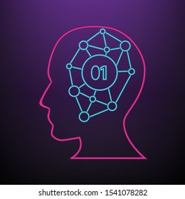 Quantum Computing Person Icon Over Purple Background. Vector Illustration That Can Be Use For Web And Mobile