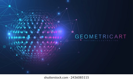 Quantum computing. Quantum processing. Artificial intelligence quantum computer technology concept. Future new technology for business or science presentation. Vector illustration.