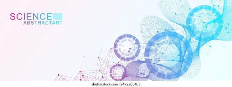 Quantum computing. Quantum processing. Artificial intelligence quantum computer technology concept. Future new technology for business or science presentation. Vector illustration.