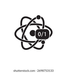 Computação quântica qubit atom icon vetor