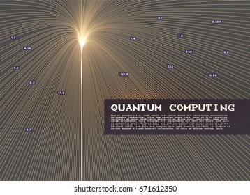 Computación cuántica y criptografía de señales Tecnologías de la información de moda ilustraciones vectoriales infográficas. Visualización de algoritmos de grandes datos para presentaciones, afiches y portadas de empresas y ciencias