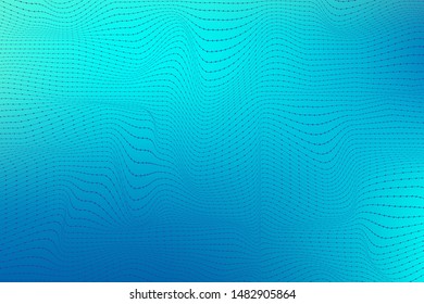 Quantum computing technology concept. Deep learning artificial intelligence. Big data algorithms visualization for business, science, technology. Waves flow, dots, lines. Quantum vector illustration.