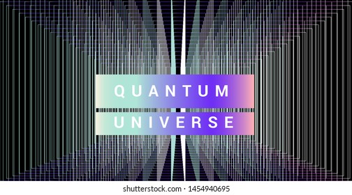 Quantum computing Technology for neural network, machine and deep learning. Artificial intelligence algorithms infographic for business, science presentations in vaporwave/ synthwave style.