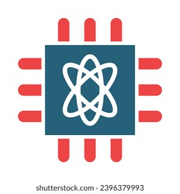 Quantum Computing Vector Glyph Two Color Icons For Personal And Commercial Use.
