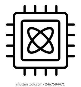 Quantum Computing Vector Line Icon Design