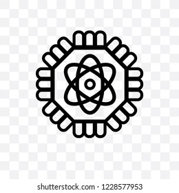Quantum computing vector linear icon isolated on transparent background, Quantum computing transparency concept can be used for web and mobile