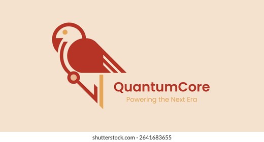 Quantum Core Minimalist Logo with two colors