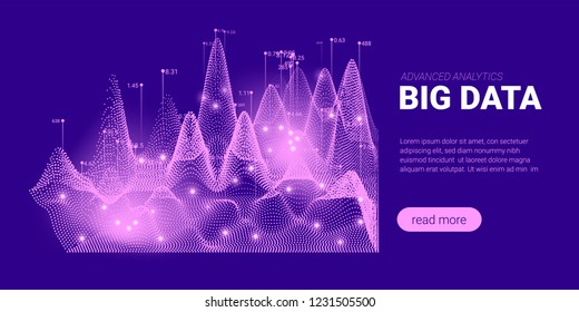 Quantum Cryptography Concept. Big Data Sorting. Futuristic Technology Background. Signal Cryptography Infographic Illustration. Landing Page Design with Science Innovation, Artificial Intelligence.