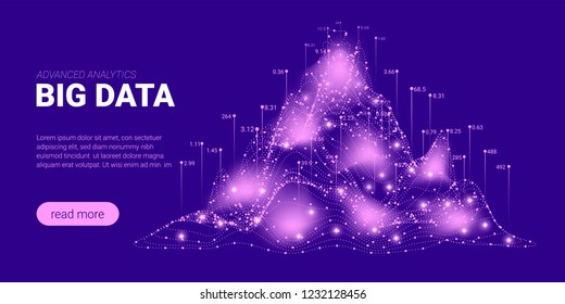 Quantum Cryptography Concept. Big Data Sorting. Futuristic Technology Background. Signal Cryptography Infographic Illustration. Landing Page Design with Science Innovation, Artificial Intelligence.