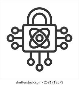 Quantum Cryptography Outline Icon Vector Illustration