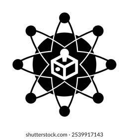 Quantum drive silhouette vector icon style