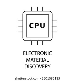 Icono de descubrimiento de material Electrónica cuántico con trazo editable.