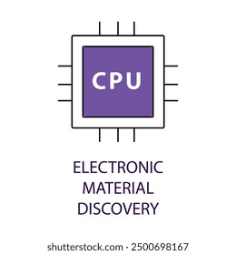 Icono de descubrimiento de material mejorado cuántico con trazo editable.