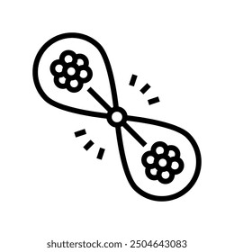 quantum entanglement unsolved mystery line icon vector. quantum entanglement unsolved mystery sign. isolated contour symbol black illustration