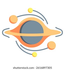 Quantum Entropy icon represented by black hole Flat style.