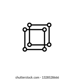 quantum icon, outline black style