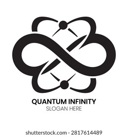Quantum Infinity logo showcases an interconnected dual-loop atomic structure representing infinite data transmission and continuous energy flow. This modern, streamlined design works exceptionally well for telecommunications networks, renewable power syndicates, infinite computing platforms, or next-generation digital utility providers.