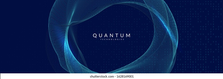 Quantum innovation computer. Digital technology. Artificial intelligence, deep learning and big data concept. Tech visual for server template. Modern quantum innovation computer backdrop.