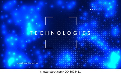 Quantum innovation computer. Digital technology. Artificial intelligence, deep learning and big data concept. Tech visual for science template. Futuristic quantum innovation computer backdrop.