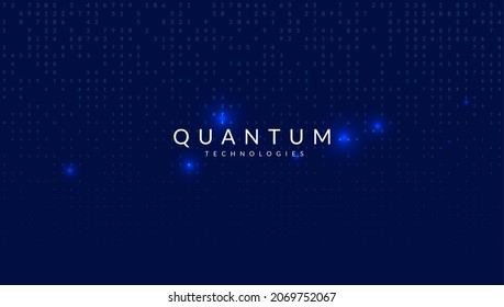 Quantum innovation computer. Digital technology. Artificial intelligence, deep learning and big data concept. Tech visual for communication template. Vector quantum innovation computer backdrop.