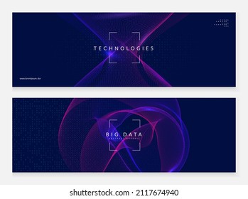 Quantum innovation computer. Digital technology. Artificial intelligence, deep learning and big data concept. Tech visual for wireless template. Colorful quantum innovation computer backdrop.