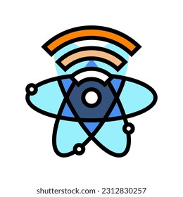 Quantum Internet Zukunft Technologie Farbe Symbol Vektorgrafik. Quantum Internet Zukunftstechnologie-Zeichen. einzelne Symbolillustration