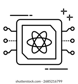 Quantum Machine Vector Icon Showing Future Computing Innovation and Digital Technology
