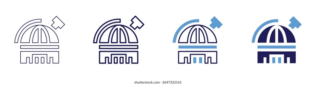 Quantum mechanics icon in 4 different styles. Thin Line, Line, Bold Line, Duotone. Duotone style. Editable stroke.
