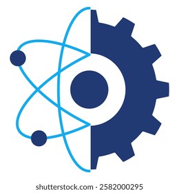 Quantum Mechanics Icon - Dual Tone Style - Quantum Physics Theme