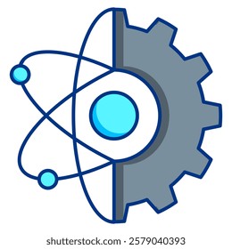 Quantum Mechanics Icon - Lineal Color Style - Quantum Physics Theme