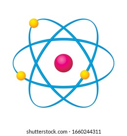 Quantum physical structure of an atom. Vector illustration.