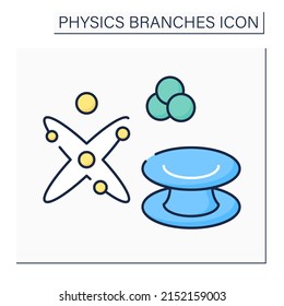 Quantum Physics Color Icon. Wacky Behavior Of Photons, Electrons And Atoms. Physical Branches Concept. Isolated Vector Illustration