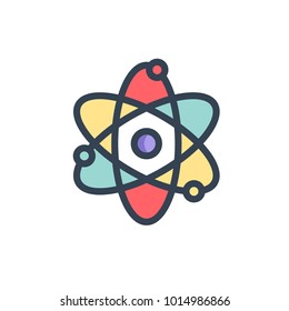 quantum physics icon. filled outline