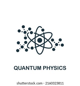 Quantenphysik-Symbol. Einfarbiges Science-Symbol für Vorlagen, Webdesign und Infografiken