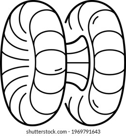 Quantum physics. Vector outline illustration.