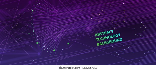
Quantum processing. Deep learning artificial intelligence. Future new technology  for business or science presentation. Vector background

