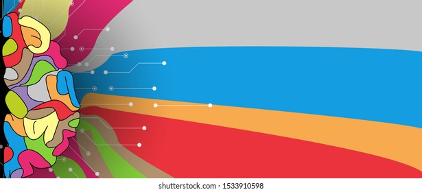 Quantum processing. Deep learning artificial intelligence. Future new technology  for business or science presentation. Vector background