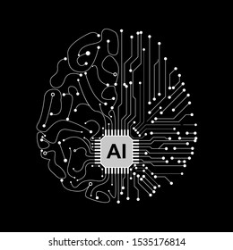 Quantum processing. Deep learning artificial intelligence. Future new technology  for business or science presentation. Vector background