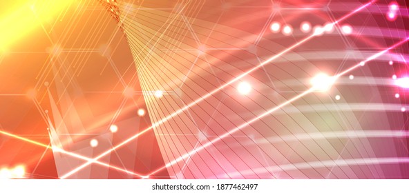 Quantum processing. Deep learning artificial intelligence. Future new technology  for business or science presentation. Vector background