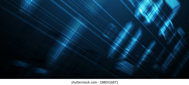 Quantum processing. Deep learning artificial intelligence. Future new technology  for business or science presentation. Vector background