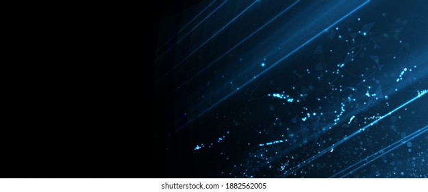 Quantum processing. Deep learning artificial intelligence. Future new technology  for business or science presentation. Vector background