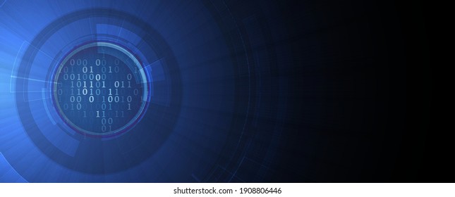 Quantum processing. Deep learning artificial intelligence. Future new technology  for business or science presentation. Vector background