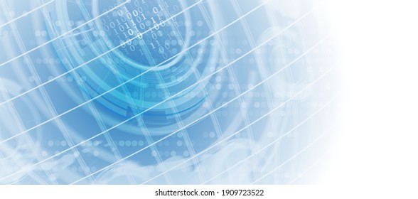 Quantum processing. Deep learning artificial intelligence. Future new technology  for business or science presentation. Vector background