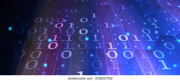 Quantum processing. Deep learning artificial intelligence. Future new technology  for business or science presentation. Vector background