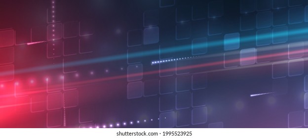 Quantum processing. Deep learning artificial intelligence. Future new technology  for business or science presentation. Data science  background
