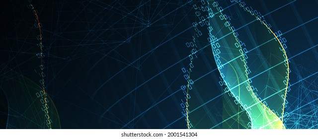 Quantum processing. Deep learning artificial intelligence. Future new technology  for business or science presentation